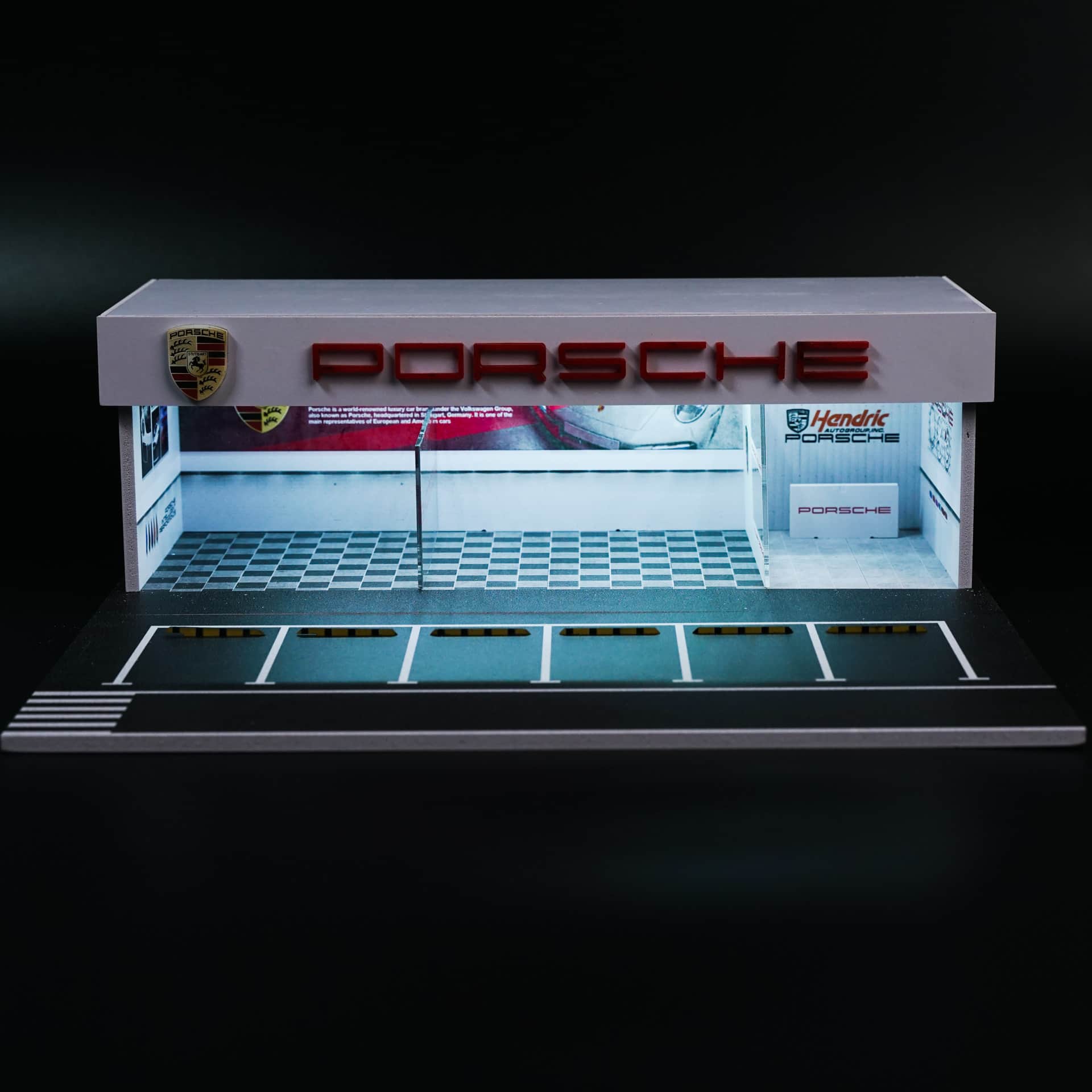 Diorama Salon Porsche Moreart - model 1:64