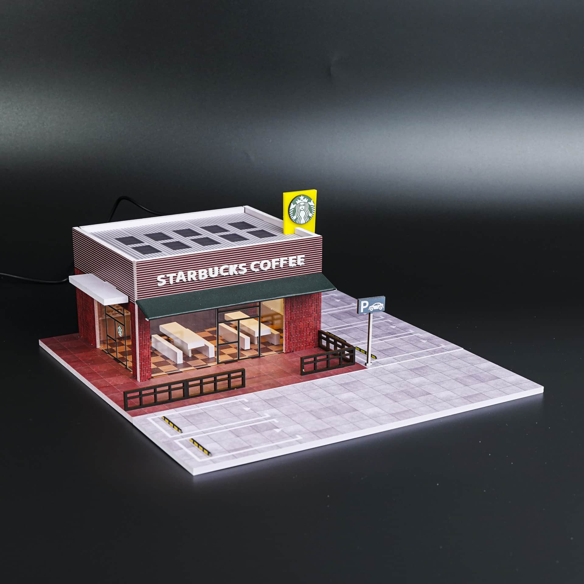 Diorama Starbucks | 6 miejsc | Podświetlana LED | 1:64 - zdjęcie 1