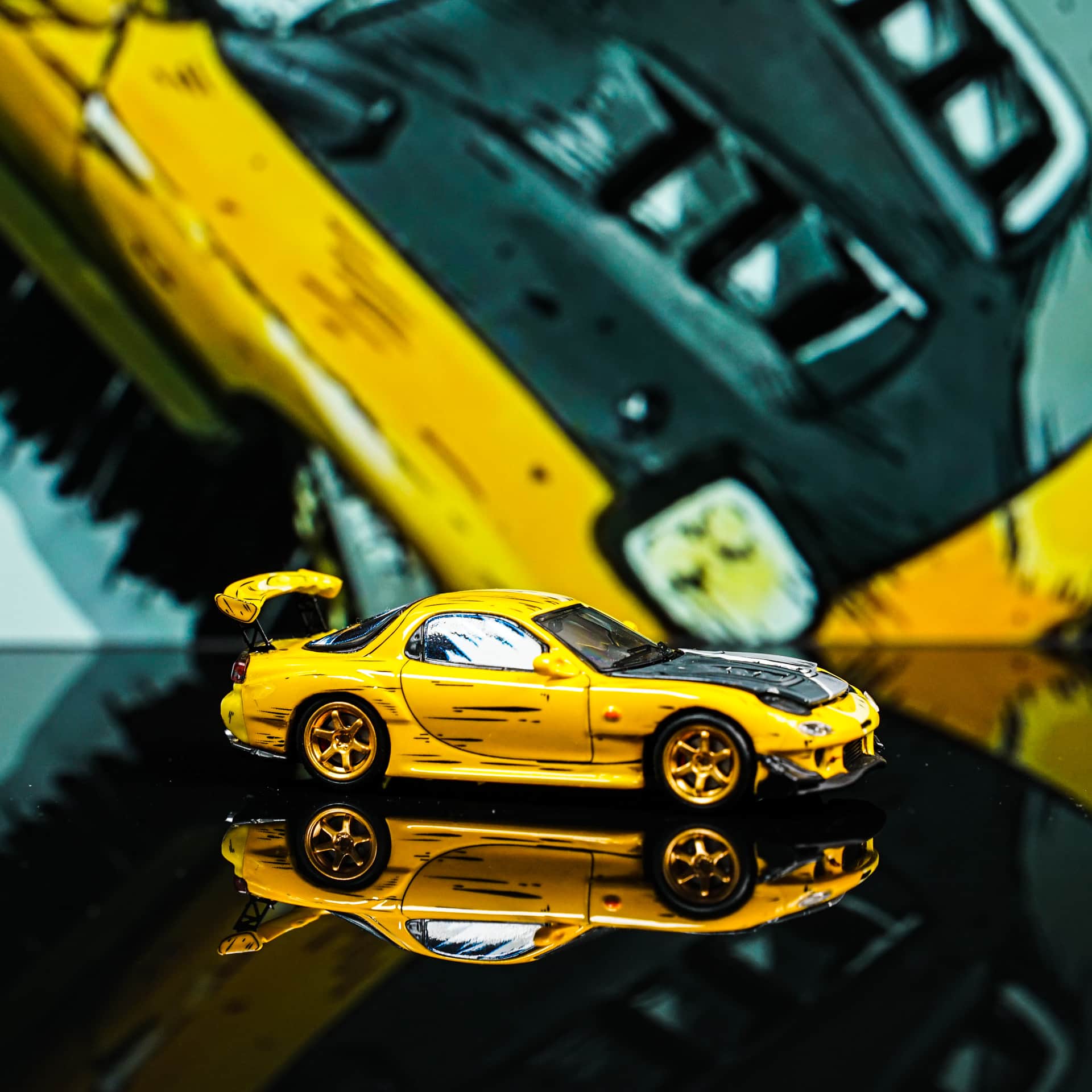 Mazda RX-7 – Initial D 1:64 TimeMicro - model 1:64