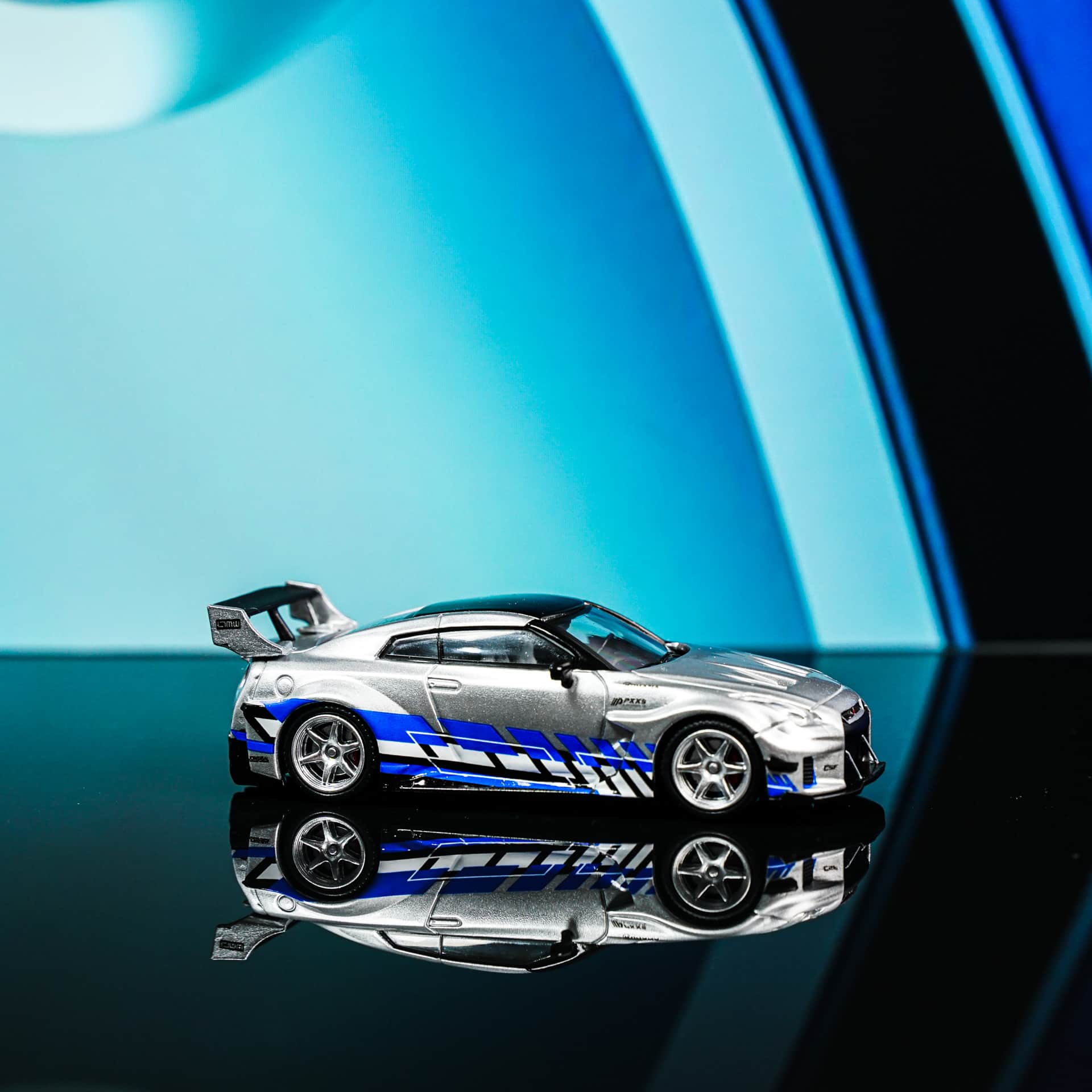 Nissan GT-R R35 Silver TimeMicro - model 1:64