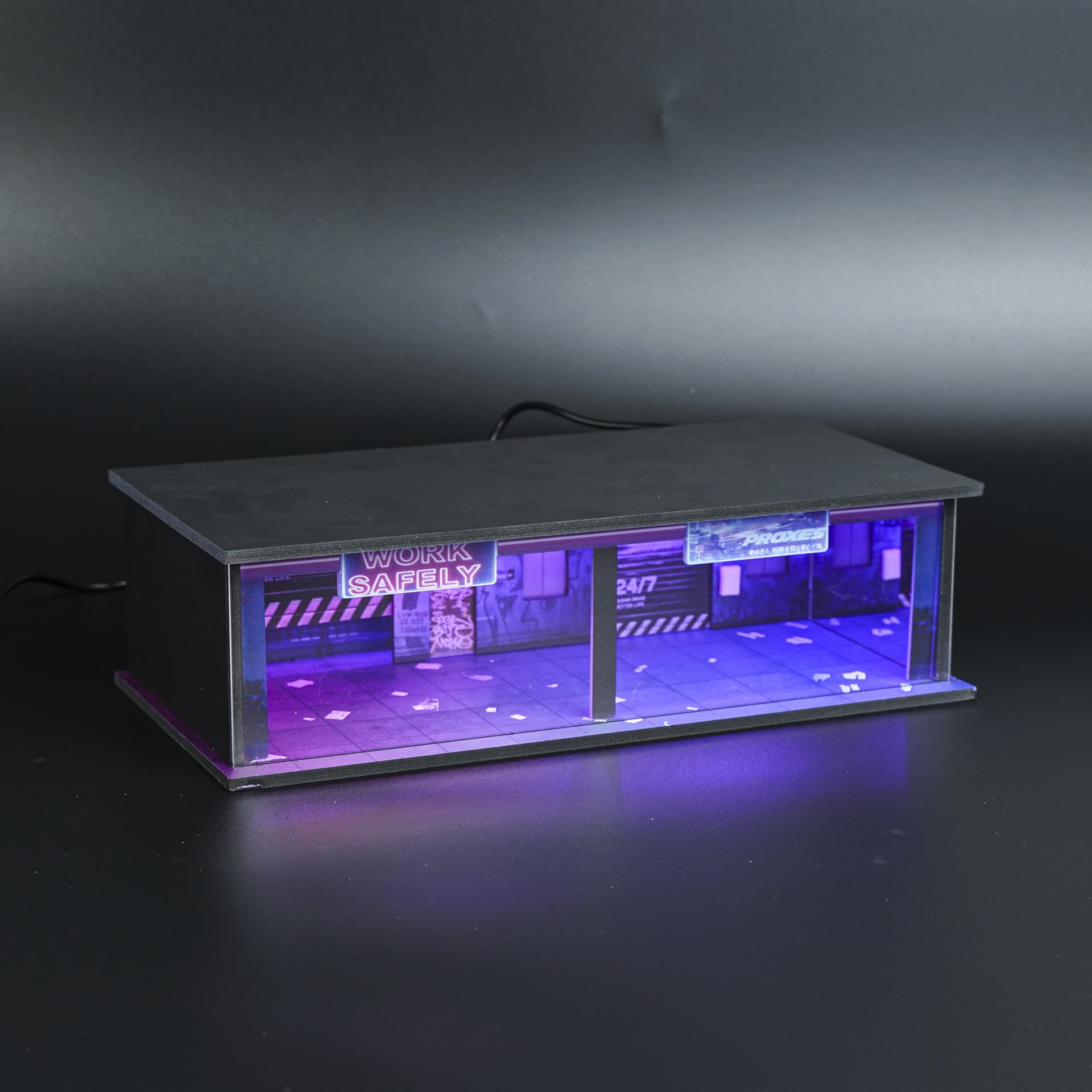 Diorama Cyberpunk 06 | Work Safely | Podświetlana LED | 1:64 - miniatura 2
