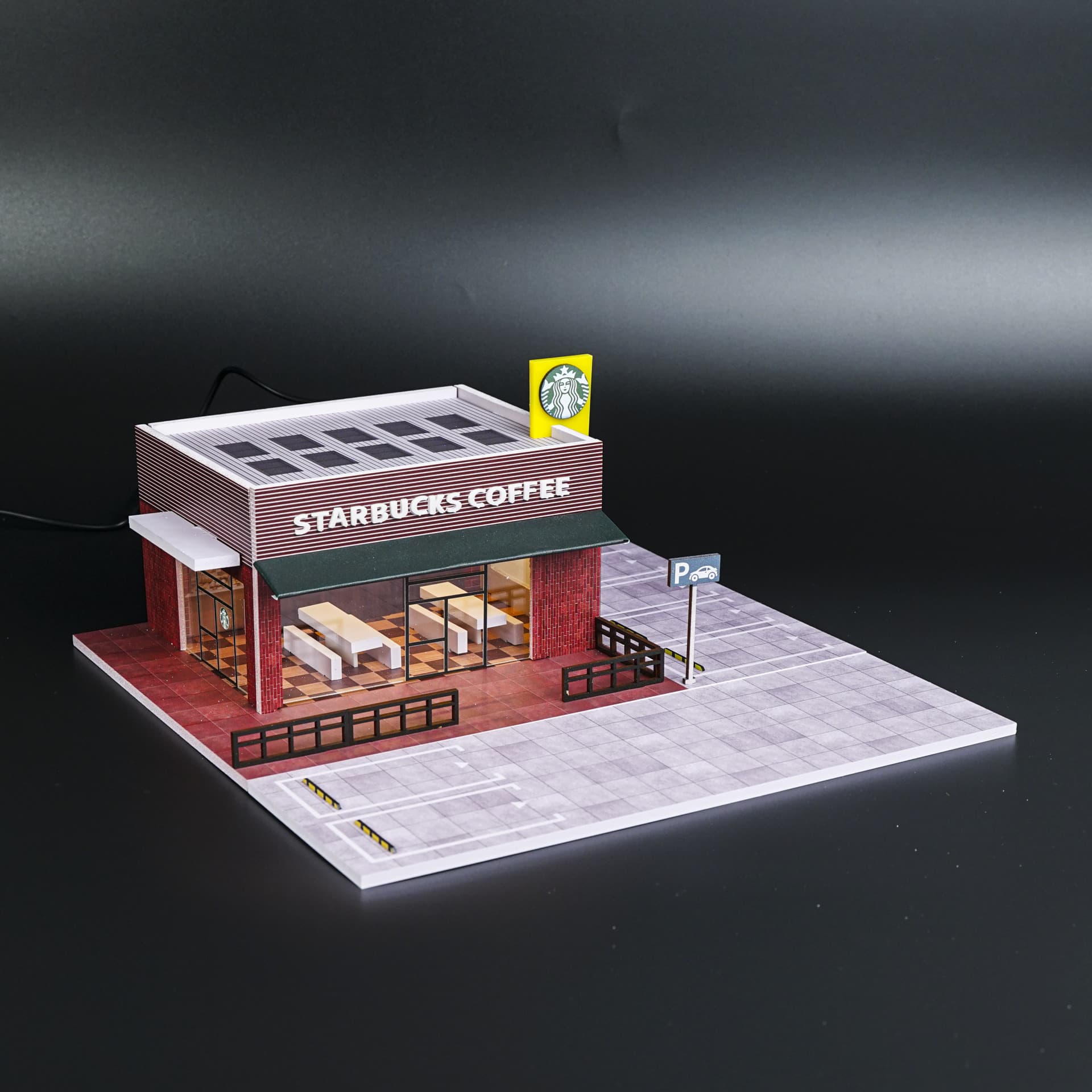 Diorama Starbucks | 6 miejsc | Podświetlana LED | 1:64 - miniatura 1