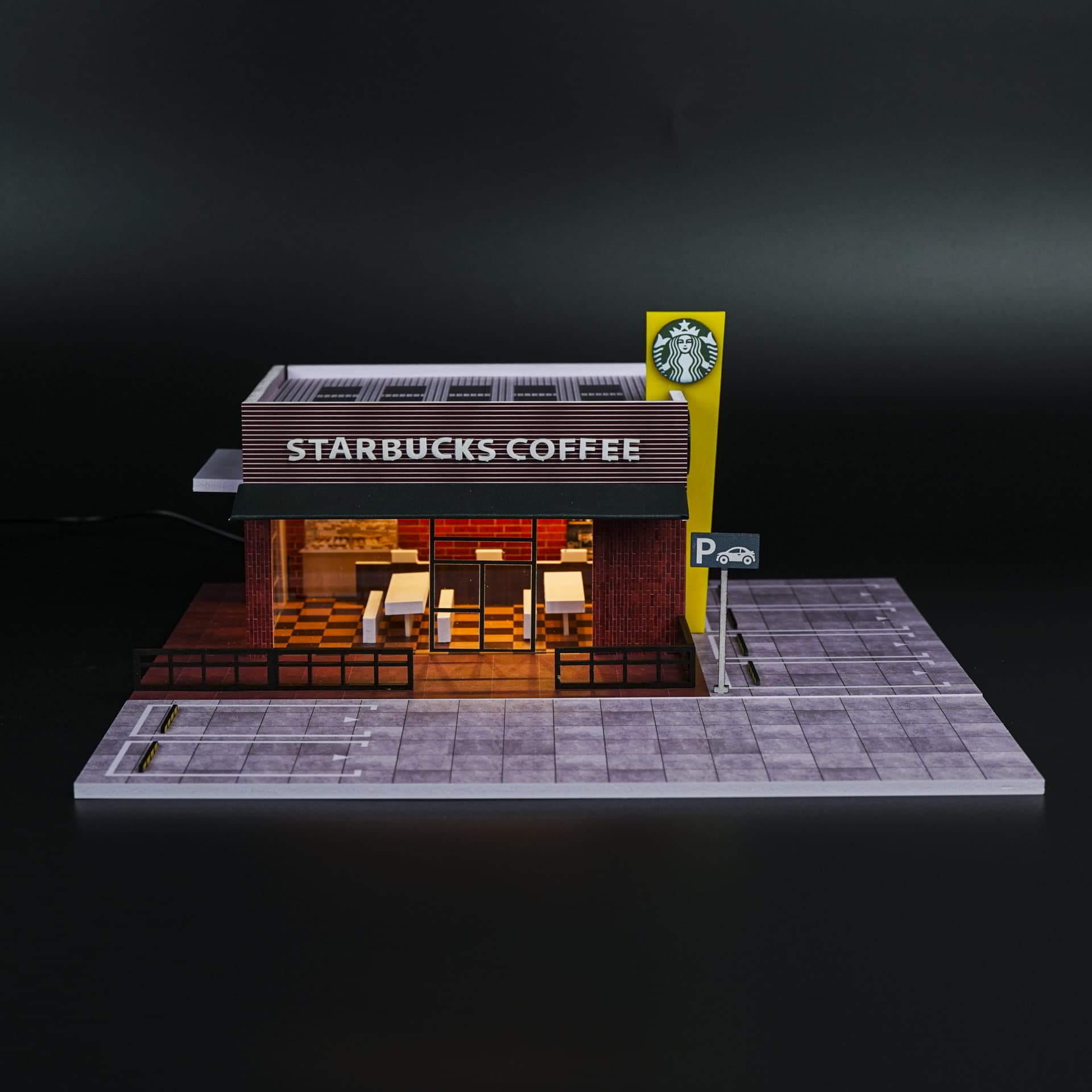 Diorama Starbucks | 6 miejsc | Podświetlana LED | 1:64 - miniatura 5