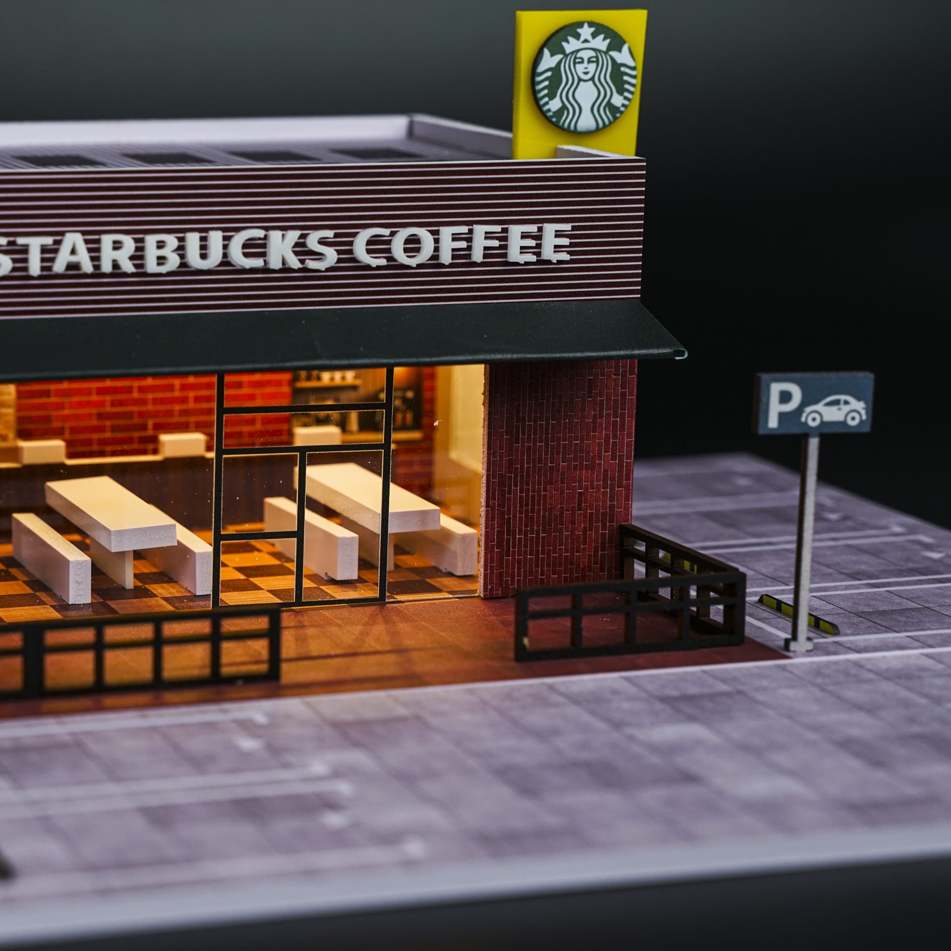 Diorama Starbucks | 6 miejsc | Podświetlana LED | 1:64 - miniatura 6