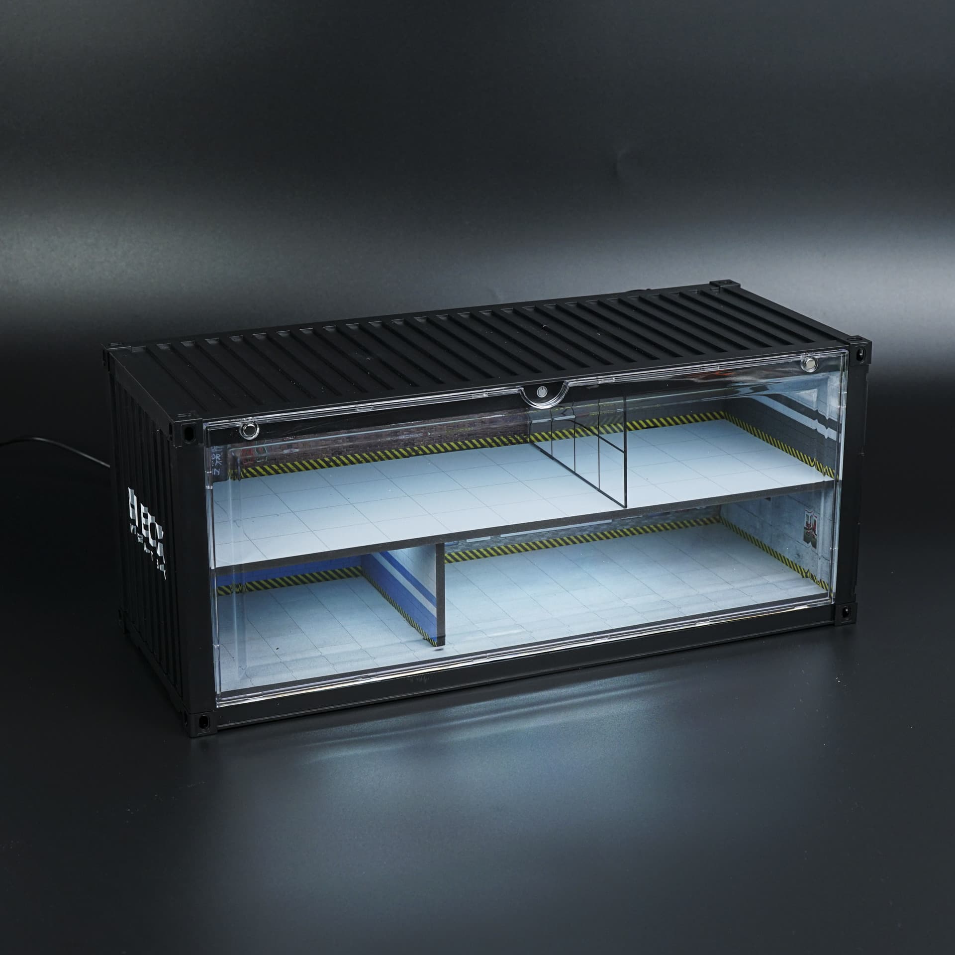 Diorama Warsztat Amerykański | Kontener 2 poziomy | Podświetlana LED | 1:64 - miniatura 3