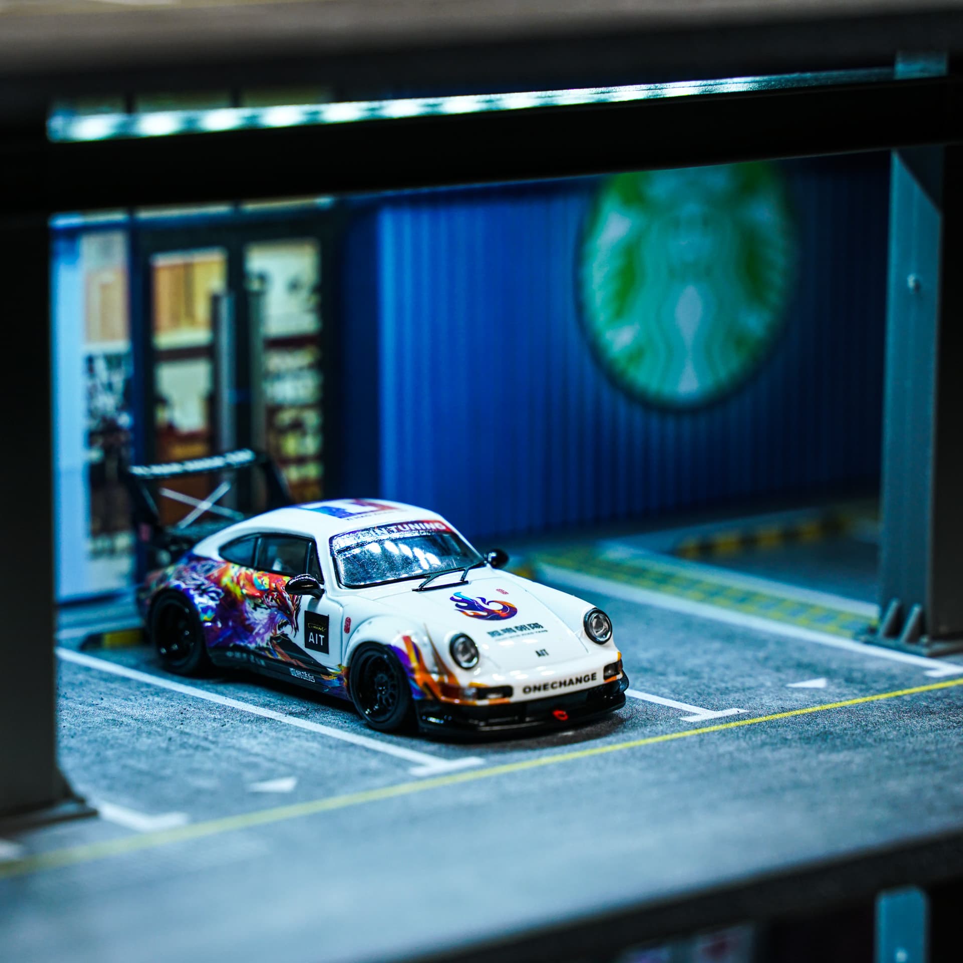 Garaż LED – KFC / Starbucks / MC Moreart - model 1:64 - miniatura 3