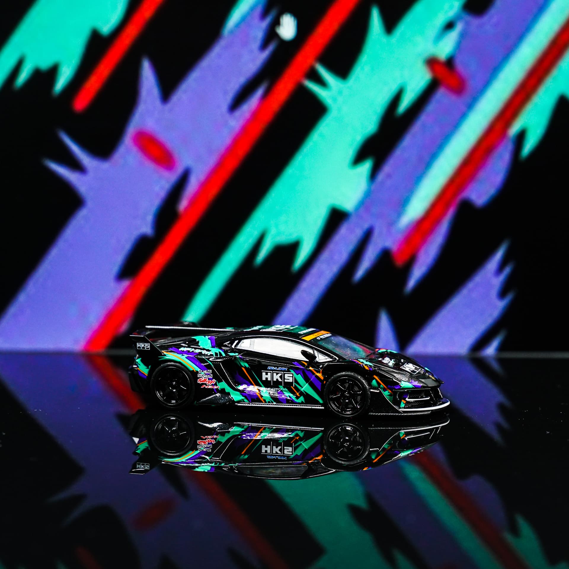 Lamborghini Aventador GT EVO HKS TimeMicro - model 1:64 - miniatura 1