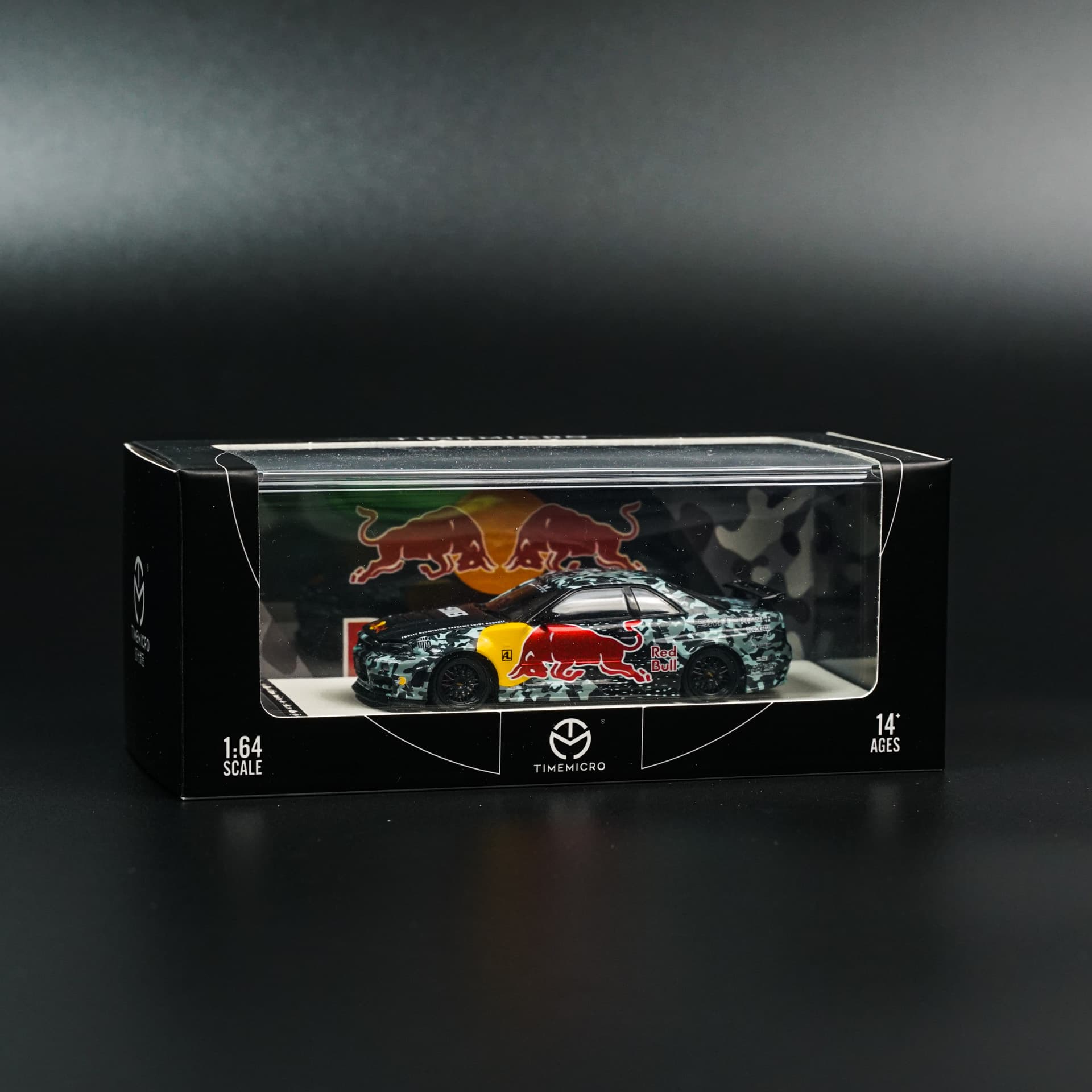 Nissan GT-R R34 Red Bull Camo TimeMicro - model 1:64 - miniatura 6
