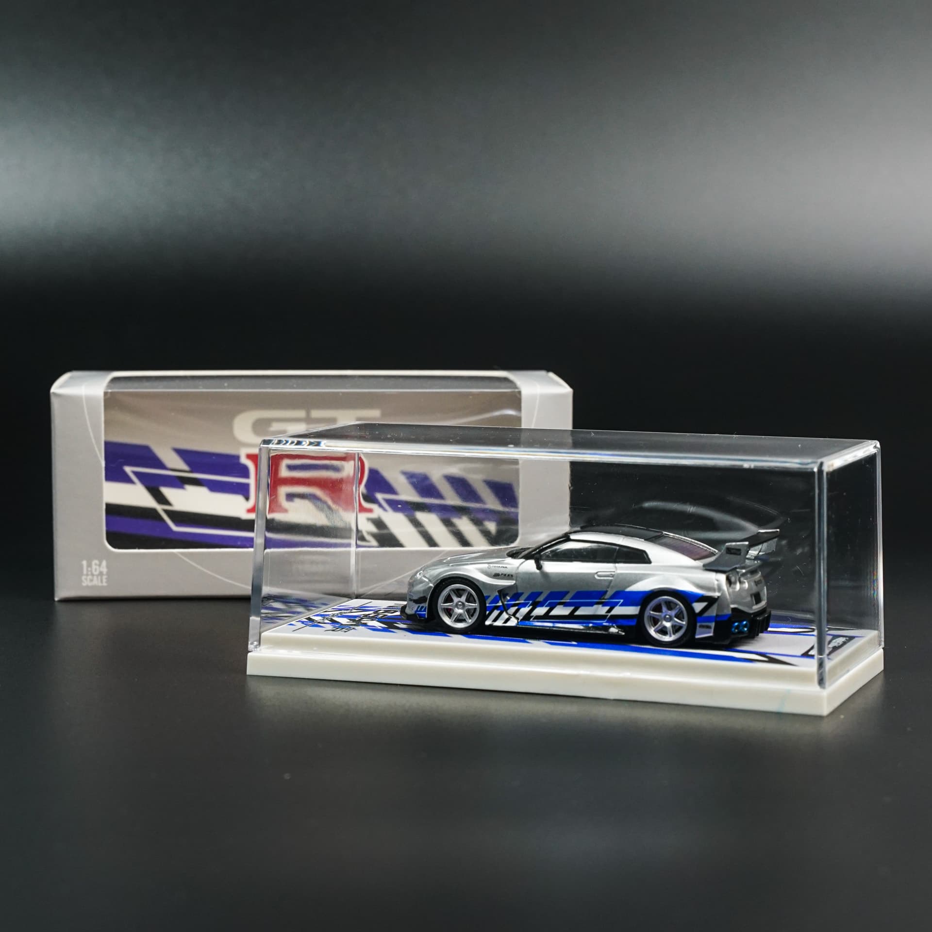 Nissan GT-R R35 Silver TimeMicro - model 1:64 - miniatura 5