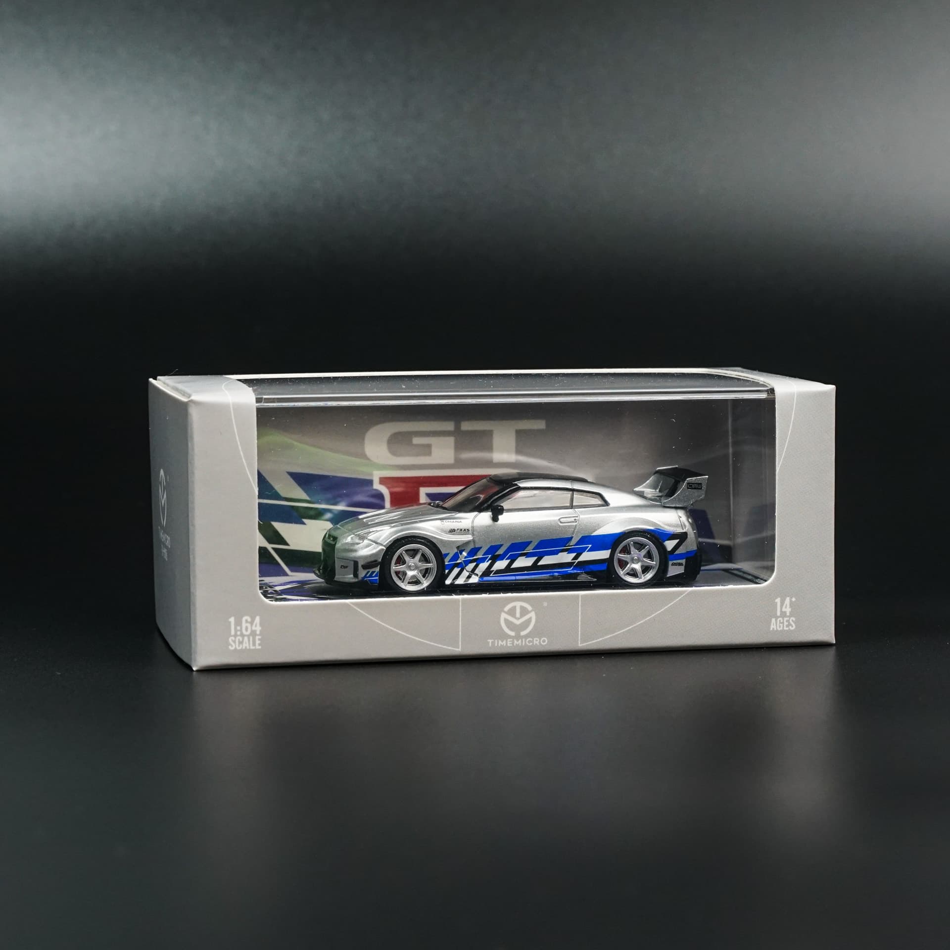 Nissan GT-R R35 Silver TimeMicro - model 1:64 - miniatura 6