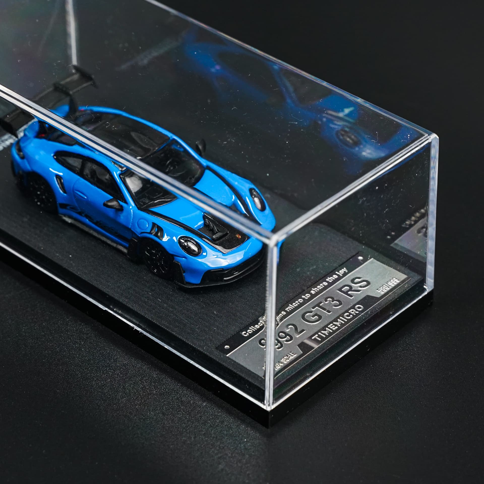 Porsche 992 GT3 RS Dark Blue TimeMicro - model 1:64 - miniatura 3