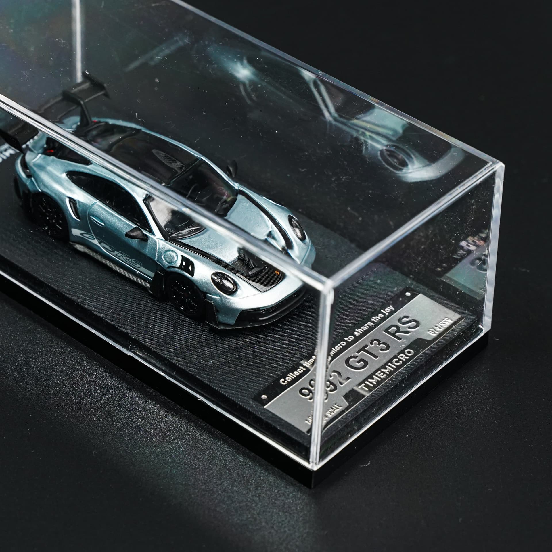 Porsche 992 GT3 RS Light Blue TimeMicro - model 1:64 - miniatura 3