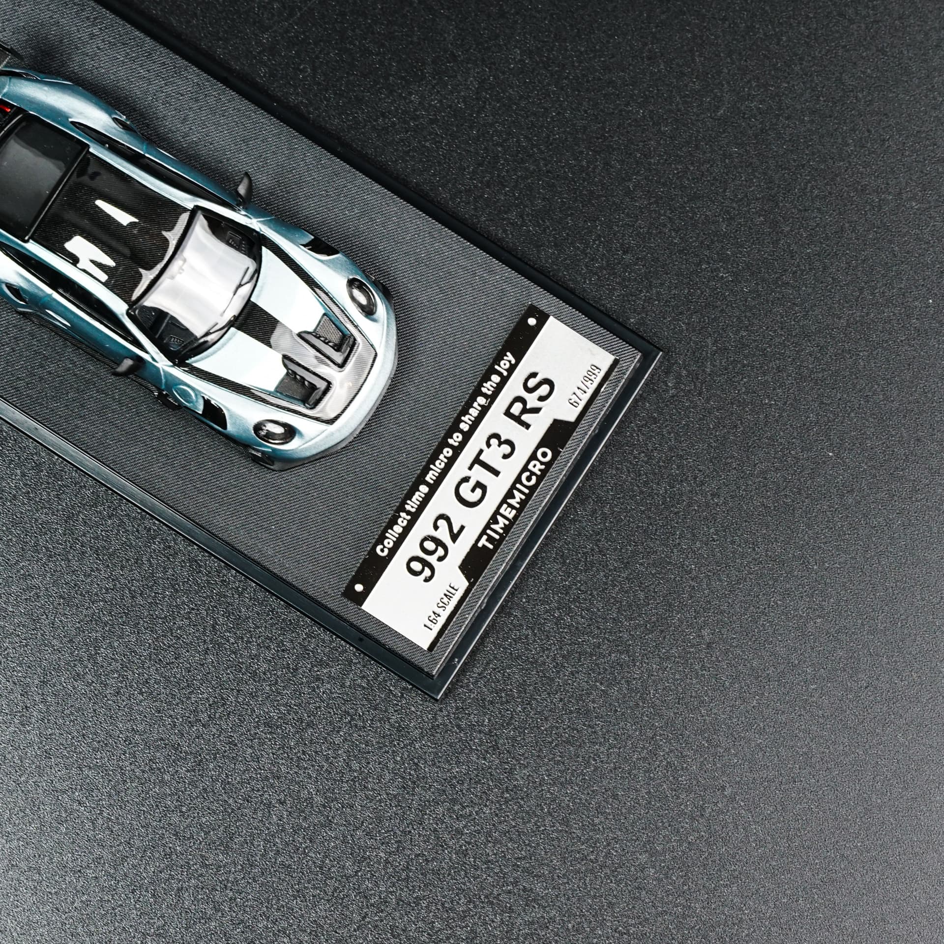 Porsche 992 GT3 RS Light Blue TimeMicro - model 1:64 - miniatura 4