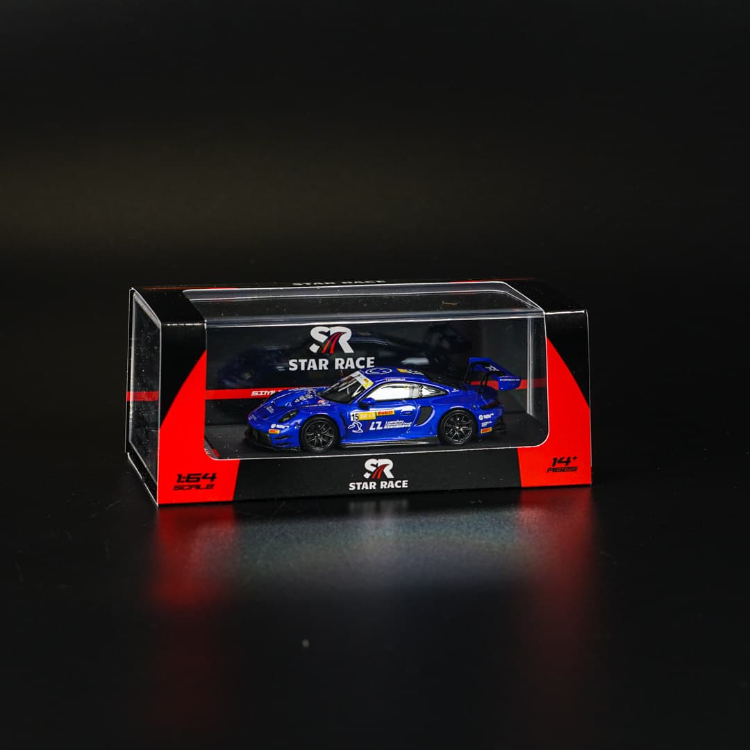 Porsche 911 GT3 R #15 Star Race - model 1:64 - miniatura 6