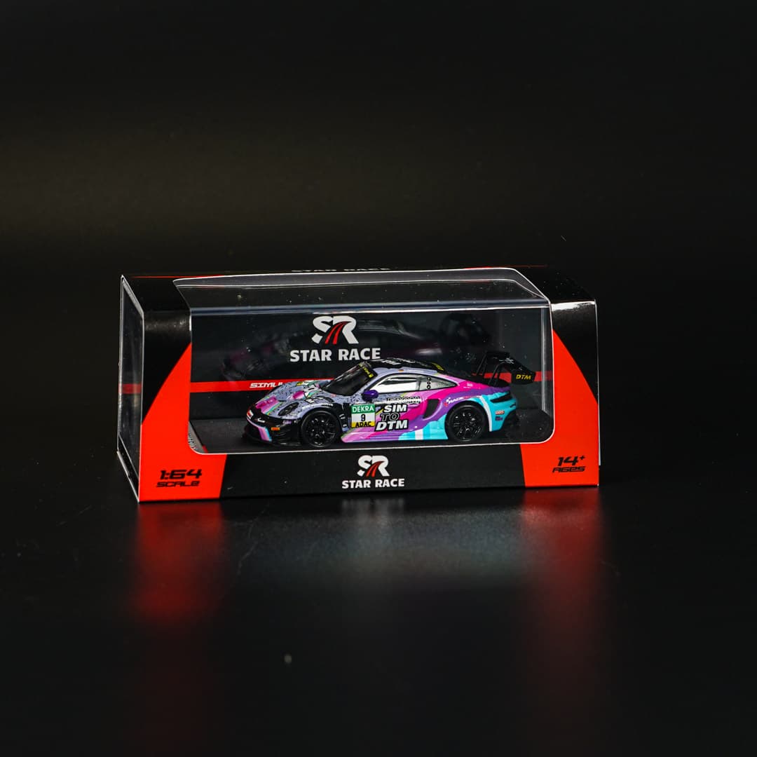 Porsche 911 GT3 R #9 Star Race - model 1:64 - miniatura 6