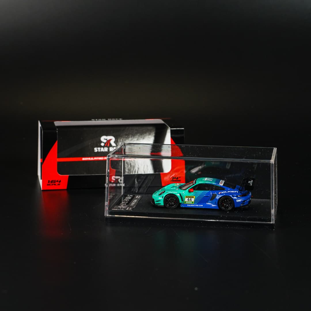Porsche 911 GT3 R Falken #44 Star Race - model 1:64 - miniatura 5