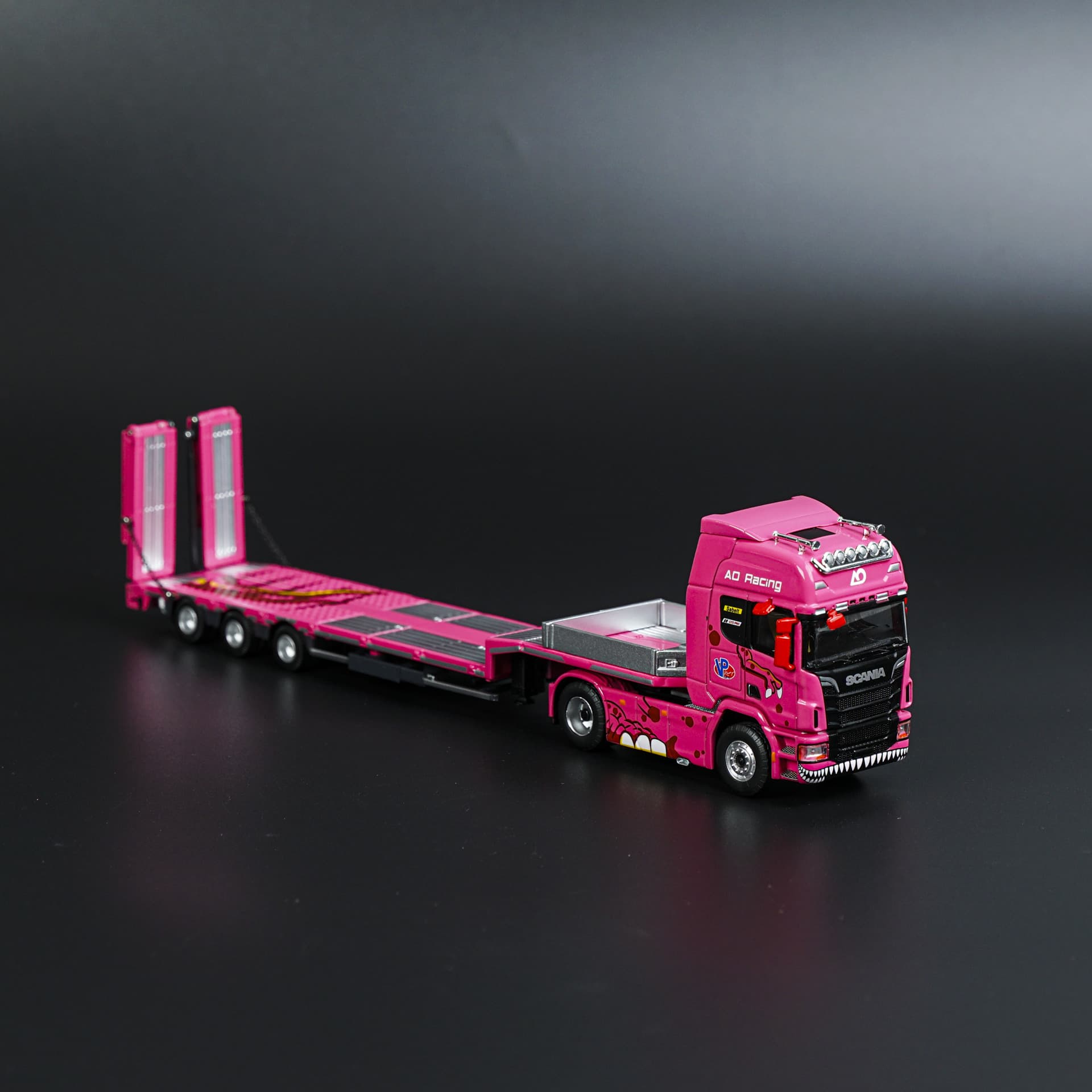 Supcar | Scania z Lawetą | AO Racing Różowa | 1:64 - miniatura 2