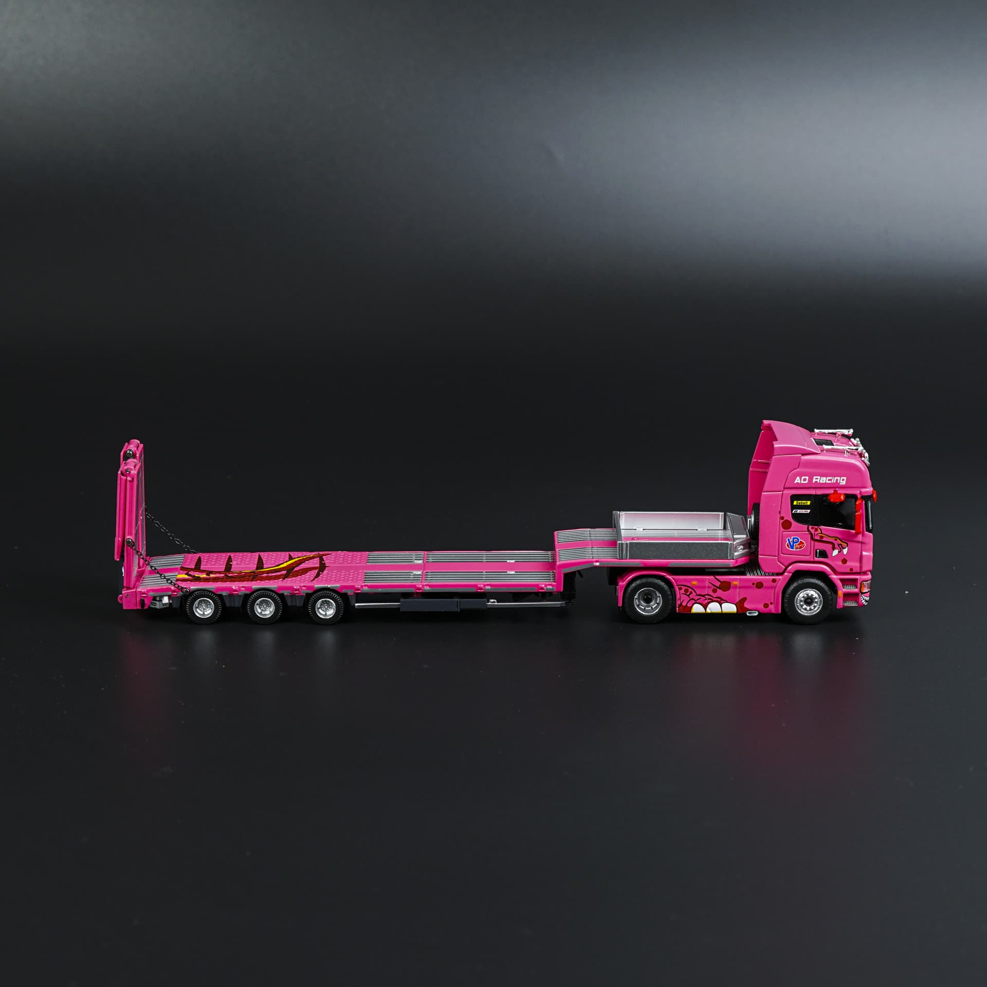 Supcar | Scania z Lawetą | AO Racing Różowa | 1:64 - miniatura 3