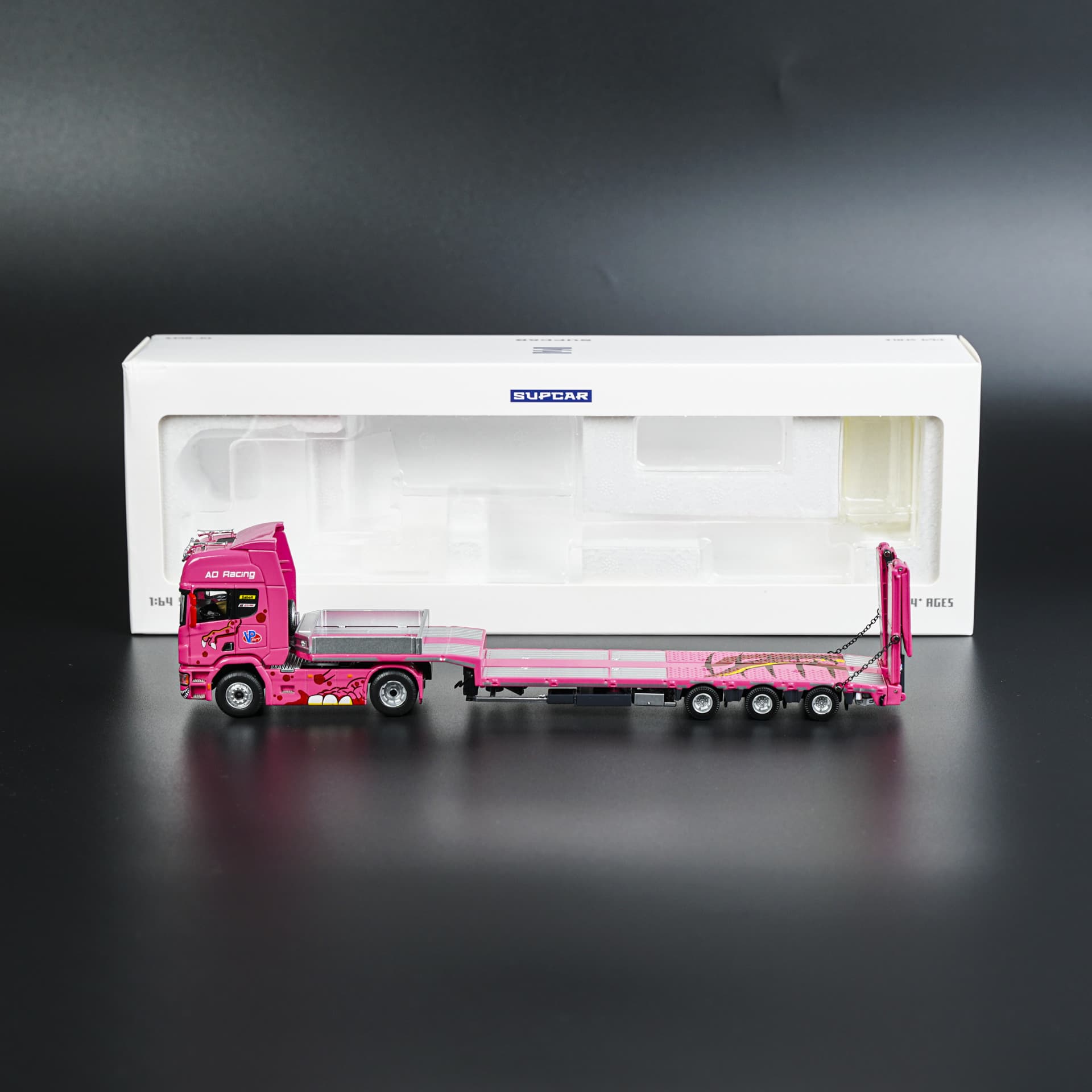 Supcar | Scania z Lawetą | AO Racing Różowa | 1:64 - miniatura 8