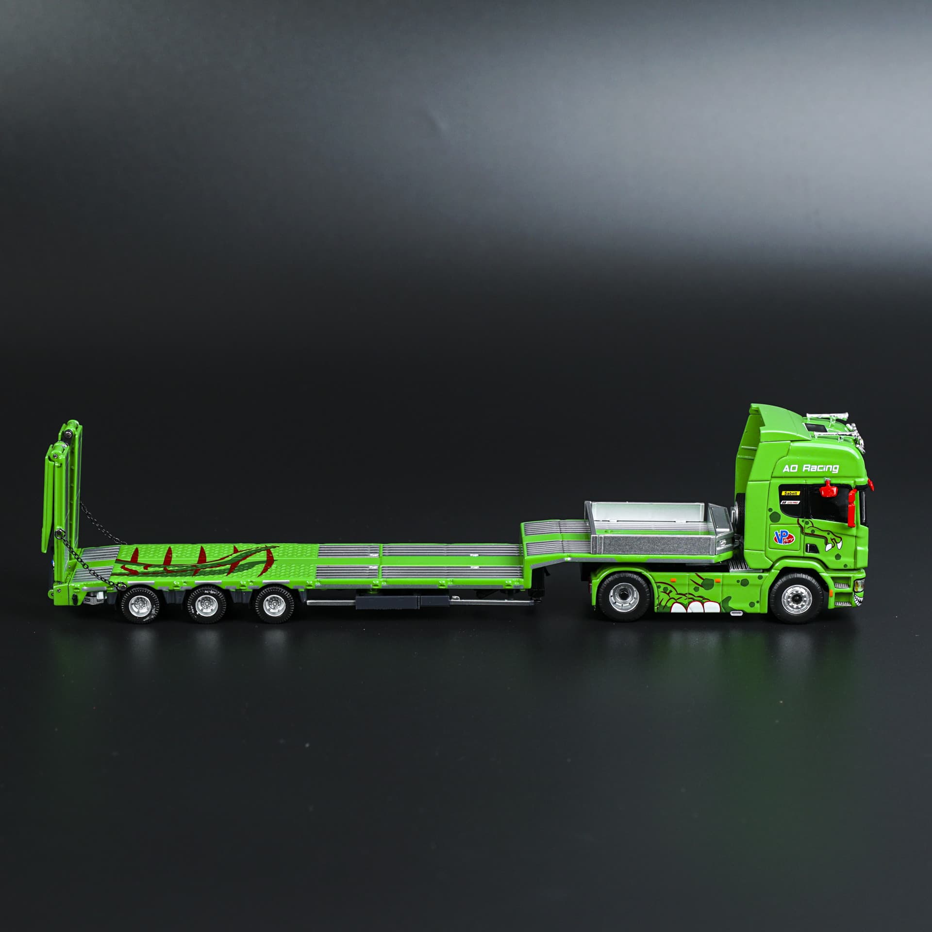 Supcar | Scania z Lawetą | AO Racing Zielona | 1:64 - miniatura 3