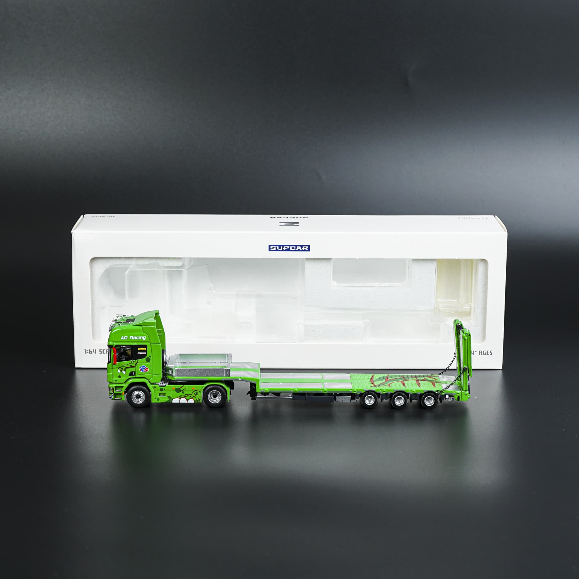Supcar | Scania z Lawetą | AO Racing Zielona | 1:64 - miniatura 8