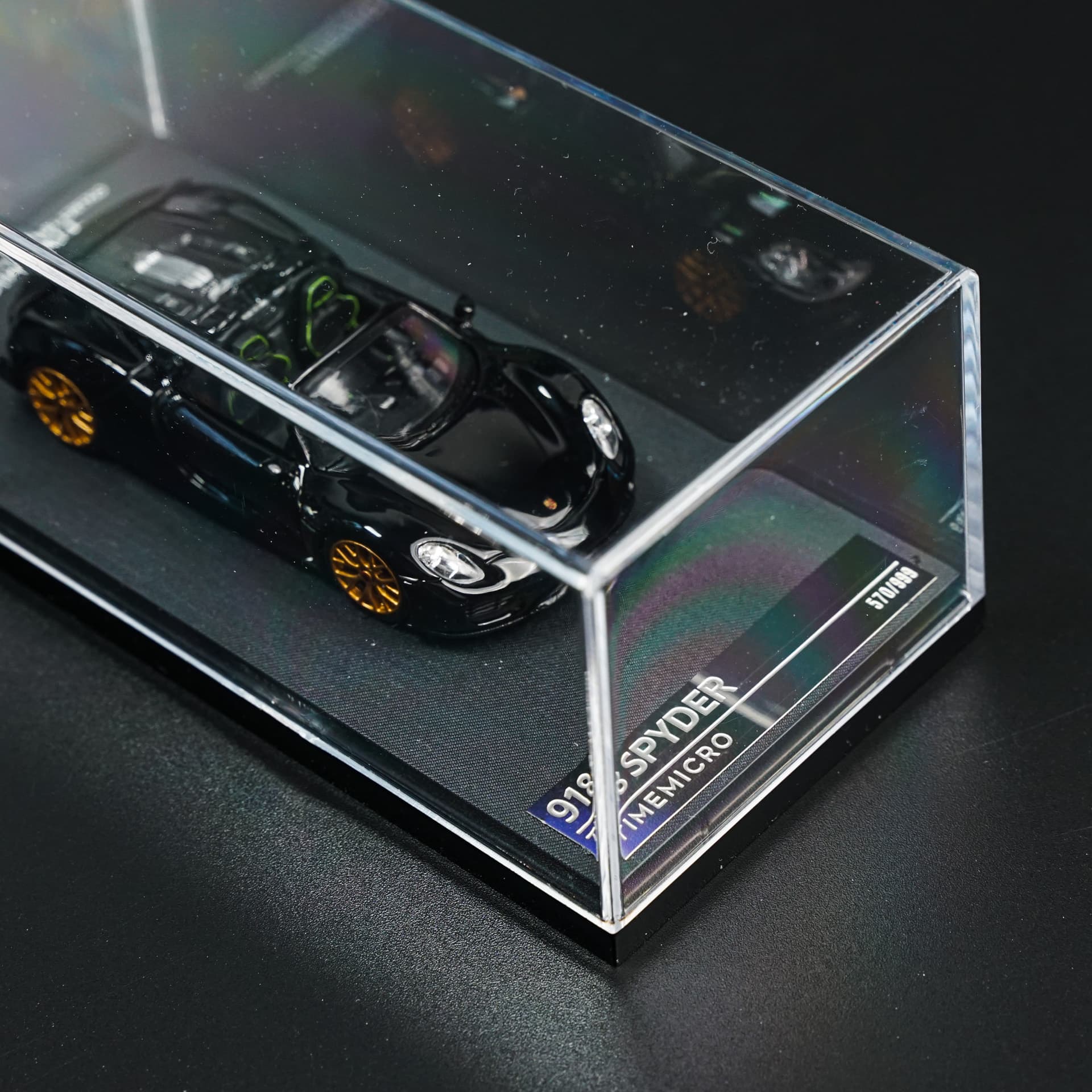 Porsche 918 Roadster Black TimeMicro - model 1:64 - miniatura 3