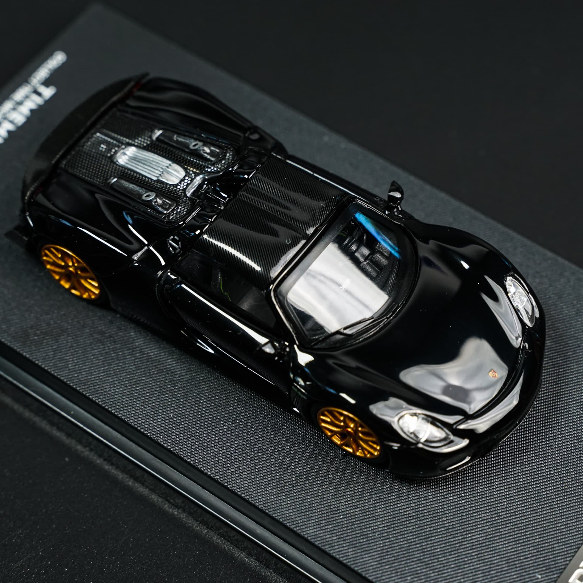 Porsche 918 Roadster Black TimeMicro - model 1:64 - miniatura 5
