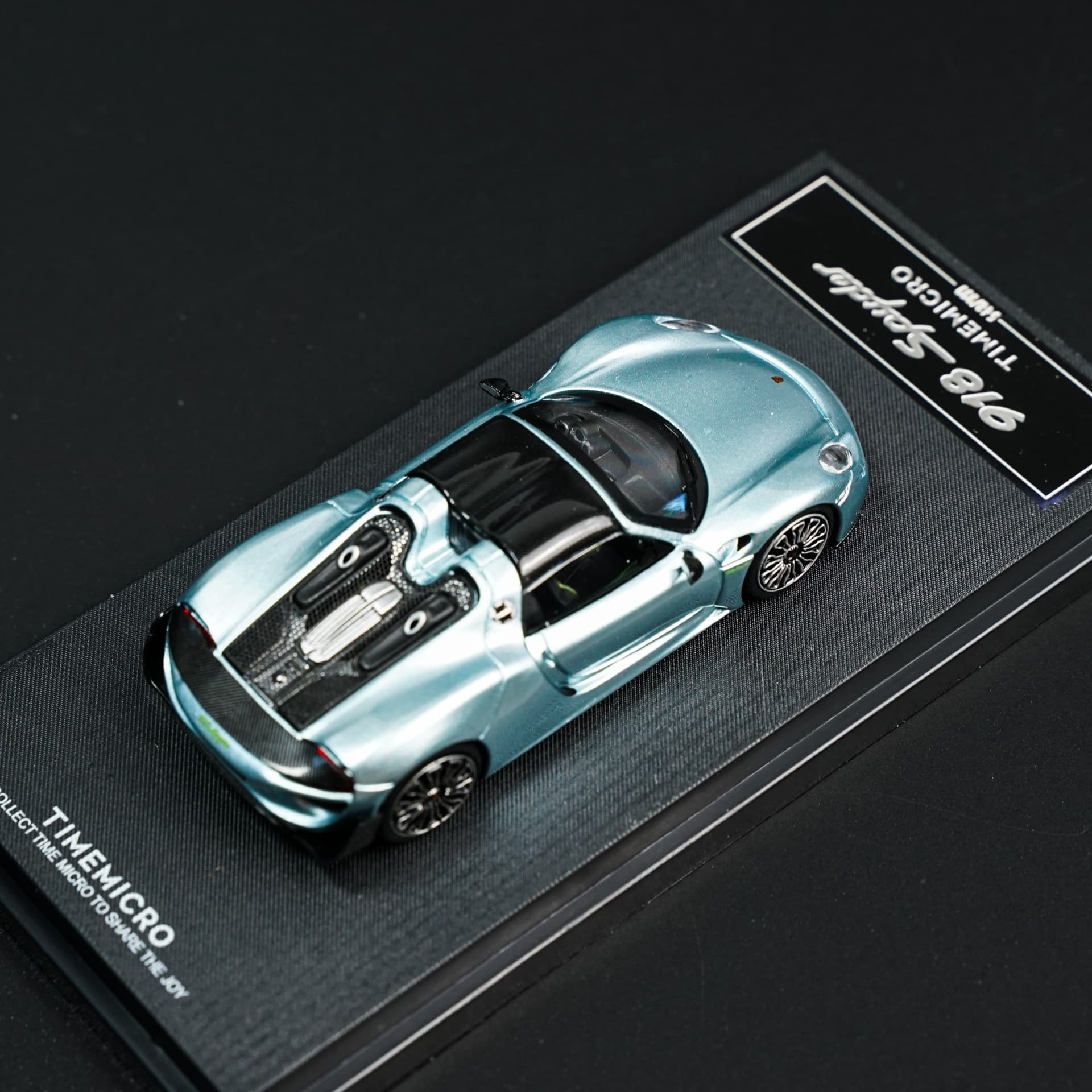 Porsche 918 Roadster Light Blue TimeMicro - model 1:64 - miniatura 5