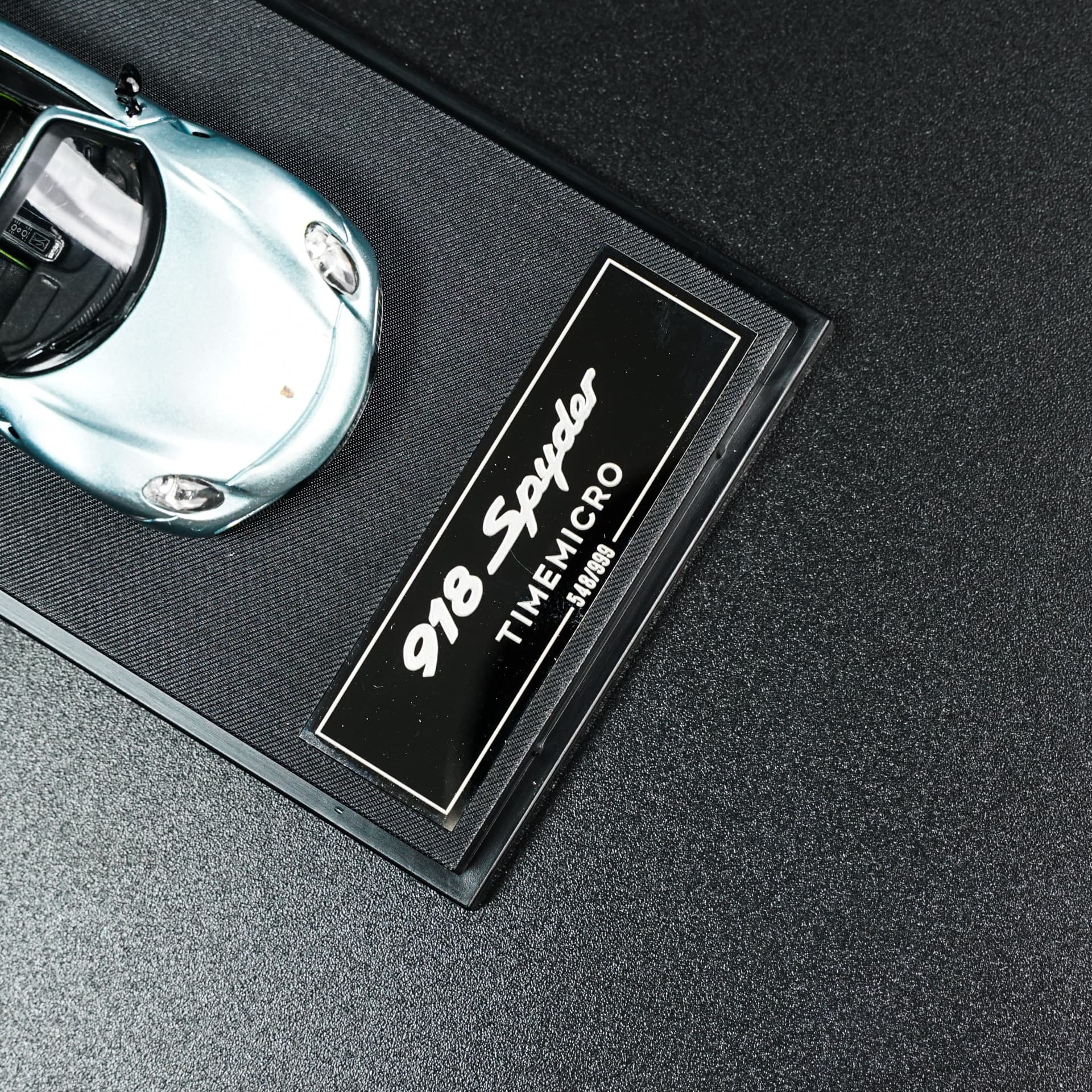 Porsche 918 Roadster Light Blue TimeMicro - model 1:64 - miniatura 6