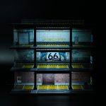 Garaż LED – Route 66 | 20 miejsc | Podświetlany LED | 1:64