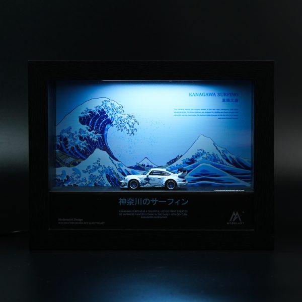 Wielka Fala w Kanagawie | Podświetlana LED | Porsche 964 RWB